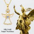 wholesale 14K Gold Angel Heart Opal Pendant Necklace for Women Mom Lovers Gift-0-4