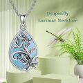 wholesale 925 Sterling Silver Teardrop Turquoise Flower Pendant with Chain for Women (18+2)-0-4