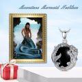 wholesale 925 Sterling Silver Lapis Lazuli Mermaid Pendant Necklaces for Women Sea Life Ocean s-0-9