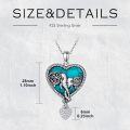 wholesale 925 Sterling Silver Turquoise Heart-Shaped Elephant Pendant Necklace with 30 Chain-0-1