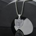 wholesale 925 Sterling Silver Shield Shaped Saint Michael Angel Pendant Ash Holder Jewelry w/Filler Kit-0-2