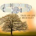 wholesale 925 Sterling Silver 925 with Mother of Pearl and Tree Design Charm Bangle Bracelet for Women - Fine s-0-3