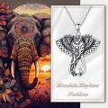 wholesale 925 Sterling Silver Elephant Pendant Necklace Elegant Fine Jewellery Gifts for Women Girls Birthday Anniversary Present Holiday Seasonal Sale-0-4