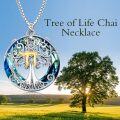 wholesale Sterling Silver Blue Crystal Celtic Tree of Life Pendant Necklace-0-2