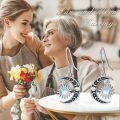 wholesale 925 Sterling Silver Moonstone Crescent Sun & Moon Drop Earrings-0-3