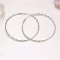 wholesale 925 Sterling Silver Cubic Zirconia Cut Circle Endless Hoop Earrings for Women - 3 Pairs (Silver)-0-3