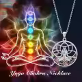 TOUPOP Sterling Silver Chakra Necklace with Stone Pendant for Women-0-3