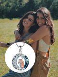 TOUPOP 925 Sterling Silver Blue Crystal Twins Pendant Necklace-0-5