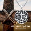 wholesale 925 Sterling Silver Man of Faith Rooted in Christ Cross Necklace for Men Religious Gifts -0-1