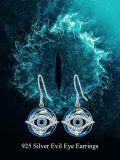 wholesale Sterling Silver Blue Crystal Evil Eye Tree of Life Dangle Earrings Gift-0-15