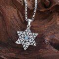 wholesale 925 Sterling Silver Evil Eye Star of David Pendant Necklaces for Men & Women Judaic Gifts-0-1