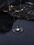 wholesale 925 Sterling Silver Blue Moonstone Bat Pendant Necklace for Women-0-4
