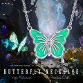 wholesale 925 Sterling Silver Green Fire Opal Butterfly Pendant Necklace Minimalist Charm s for Her-0-4