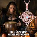 wholesale 925 Sterling Silver Moissanite Witches Knot Necklace Witch Jewelry for Women-0-77