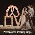wholesale TOUPOP Personalized Rose Gold Engagement Rings Set For Him And Her, Moissanite Diamond Heart Wedding Rings Engraved Name Heart Promise Rings Anniversary Valentine's Day Gifts For Wife Bride -0-1