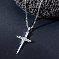 wholesale 925 Sterling Silver Cross Pendant With Nail Details On Chain Necklace-0-26