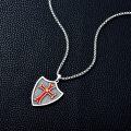 wholesale 925 Sterling Silver &  Knights Templar Cross Shield Pendant 26 Chain Armor of God Bible Verse Gift-0-4