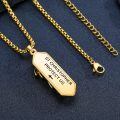 wholesale 925 Sterling Silver Gold Plated Saint Christopher Black Onyx Pendant Necklace-0-4