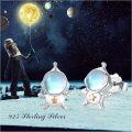 wholesale 925 Sterling Silver Moonstone Astronaut Stud Earrings Space Theme s for Women Girls-0-1
