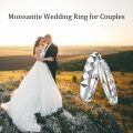 TOUPOP 10k/14k/18k Gold/925 Silver Moissanite Customized Couples Wedding Rings Set-0-4