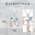 wholesale 925 Sterling Silver Hummingbird Heart Pendant With Rose And Diamonds-0-4