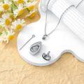 wholesale 925 Sterling Silver Floral Tear Drop Keepsake Pendant Necklaces w/Funnel Set for Women's Memorial Jewelry-0-2