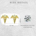 wholesale Sterling Silver Moissanite Diamond Earrings - 2PCS Round Brilliant Cut D-F VVS 12mm (0.47) - Stethoscope Jewelry Gift for Doctors Nurses Medical Professionals-0-2
