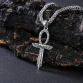wholesale 925 Sterling Silver Winged Ankh Pendant Necklace  - Egyptian Coptic Cross s for Men & Women-0-3