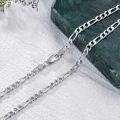 wholesale Sterling Silver Figaro Chain 3 5mm Necklace 16 26 Italy Unisex-0-1