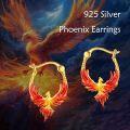 wholesale 925 Sterling Silver Red Phoenix Hoop Earrings for Women-0-5
