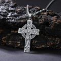 wholesale 925 Sterling Silver Celtic Knot Cross Pendant Necklace for Men Christian-0-4