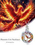wholesale TOUPOP Phoenix Urn Necklace Cremation Jewelry For Ashes 925 Sterling Silver Crystal Phoenix Pendant With Funnel Filler Memorial Jewelry Gifts For Women -0-4