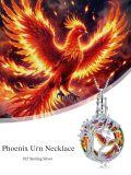 TOUPOP Sterling Silver Crystal Phoenix Urn Necklace Memorial Jewelry-0-4
