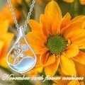 wholesale 925 Sterling Silver Waterdrop Moonstone Pendant Necklace With Dandelion Design-0-5