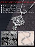 wholesale 925 Sterling Silver Celtic Knot Claddagh Shamrock Cross Pendant Necklaces for Men & Women Protection s with 24+2Rolo Chains (Gift Box Included)-0-2