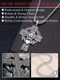 wholesale 925 Sterling Silver Celtic Knot Claddagh Shamrock Cross Pendant Necklaces for Men & Women Protection s with 24+2Rolo Chains (Gift Box Included)-0-2
