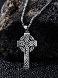 wholesale 925 Sterling Silver Celtic Knot Cross Pendant Necklace  for Men & Women - Protection Amulet Religious Jewelry with 24 Rolo Chain (Gift Included)-0-4