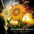 wholesale Gold 925 Sterling Silver Key Necklace w/ Sunflower & Cubic Zirconia Pendant 30 Chain-0-5