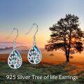 wholesale 925 Sterling Silver Abalone Shell Tree of Life Teardrop Dangle Earrings for Women-0-5