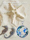 wholesale 925 Sterling Silver Blue Opal Sea Horse & Starfish Charm Pendant Necklace-0-5