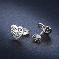 wholesale 925 Sterling Silver Tree of Life Heart Stud Earrings for Women Hypoallergenic s with Gift Box-0-1