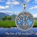 wholesale Sterling Silver Abalone Turquoise Tree of Life Sister Necklace-0-16