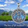 wholesale 925 Sterling Silver Celtic Tree Of Life Pendant Necklace Wholesale With Green Inlay-0-16