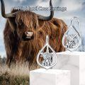 wholesale 925 Sterling Silver Highland Cow Teardrop Dangle Drop Hoop Earrings for Women Birthdays Anniversaries Gifts-0-2