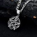TOUPOP Stainless Steel Stone Skull Dragon Pendant Necklace for Men-0-3