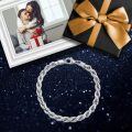 wholesale 925 Sterling Silver Braided Rope Link Chain Bracelet for Men (7-9 inch) with Lobster Clasp-0-3