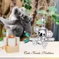 TOUPOP Sterling Silver & Stone Koala Necklace, Cute Animal Jewelry Gift for Women-0-2