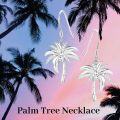 wholesale 925 Sterling Silver Coconut Palm Tree Leaf Drop Earring for Women Girls  4cm Long-0-4