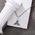 wholesale 925 Sterling Silver Celtic Knot Triangle Triskelion Pendant Necklace  Norse Viking s for Women Men-0-2