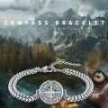 wholesale 925 Sterling Silver Celtic Compass Bracelet for Women with Abalone Shell and Chain Links-0-1